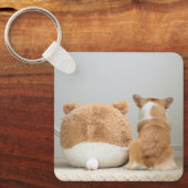 Cutest Baby Animals | Corgi & Plush Puppy キーホルダー (正面)