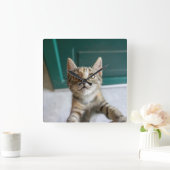 Cutest Baby Animals | Cute Tabby Kitten スクエア壁時計 (ホーム)