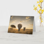 Cutest Baby Animals | Elephant Calf & Mother カード (黄色い花)