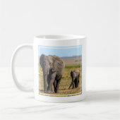 Cutest Baby Animals | Elephant Mother & Baby コーヒーマグカップ (左)