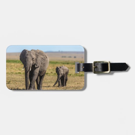 Cutest Baby Animals | Elephant Mother & Baby ラゲッジタグ (正面横)