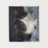 Cutest Baby Animals | Fluffy B&W Kitten タペストリー (正面)