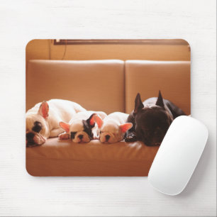 Cutest Baby Animals French Bulldog Family マウスパッド