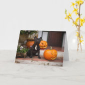 Cutest Baby Animals | French Bulldog Halloween カード (黄色い花)