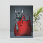 Cutest Baby Animals | French Bulldog in Handbag サンキューカード (スタンド正面)