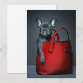 Cutest Baby Animals | French Bulldog in Handbag サンキューカード (正面/裏面)