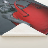 Cutest Baby Animals | French Bulldog in Handbag シェルパブランケット (3/4)