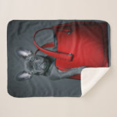 Cutest Baby Animals | French Bulldog in Handbag シェルパブランケット (正面(横))