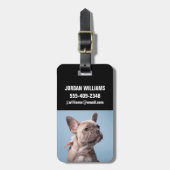 Cutest Baby Animals | French Bulldog Pink Bow ラゲッジタグ (正面縦)