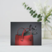 Cutest Baby Animals | French Bulldog Red Hand Bag ポストカード (スタンド正面)