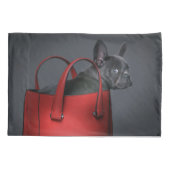 Cutest Baby Animals | French Bulldog Red Hand Bag 枕カバー (裏面)