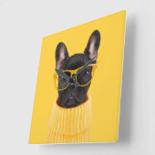 Cutest Baby Animals | French Bulldog Sunglasses スクエア壁時計 (傾斜)
