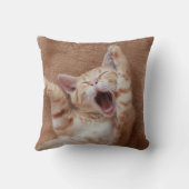 Cutest Baby Animals | Ginger Kitten Yawning クッション (裏面)