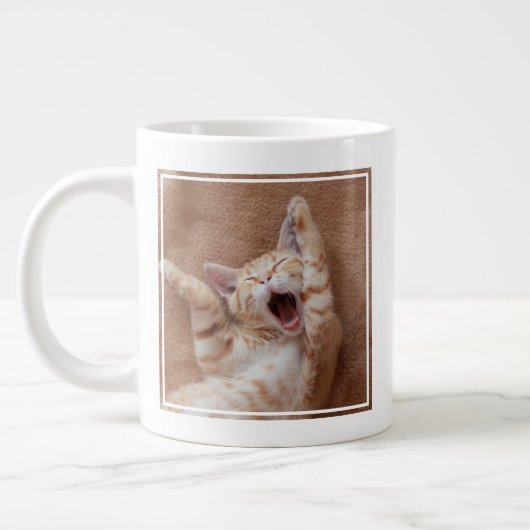 Cutest Baby Animals | Ginger Kitten Yawning ジャンボコーヒーマグカップ (左)