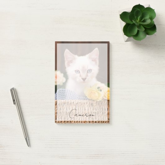Cutest Baby Animals | Kitten & Yellow Roses ポストイット (オフィス)