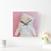 Cutest Baby Animals | Lovely Kitten Sleeping スクエア壁時計 (ホーム)