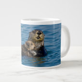 Cutest Baby Animals | Mother & Baby Sea Otter ジャンボコーヒーマグカップ (正面右)