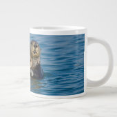 Cutest Baby Animals | Mother & Baby Sea Otter ジャンボコーヒーマグカップ (右)