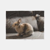 Cutest Baby Animals | Netherland Dwarf Rabbit フリースブランケット (正面(横))