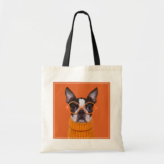 Cutest Baby Animals | Orange Boston Terrier トートバッグ (正面)