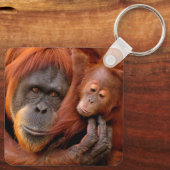 Cutest Baby Animals | Orangutan Mom & Baby キーホルダー (裏面)