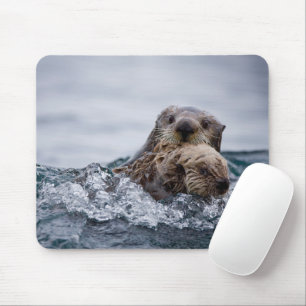 Cutest Baby Animals Otter Baby & Mother マウスパッド