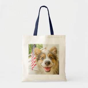 Cutest Baby Animals Patriotic Corgi Puppy トートバッグ