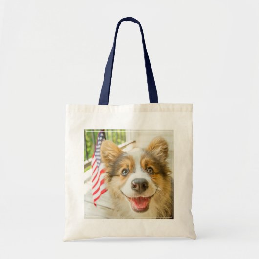 Cutest Baby Animals | Patriotic Corgi Puppy トートバッグ (正面)