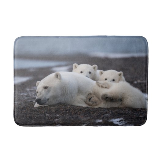 Cutest Baby Animals | Polar Bear Family Alaska バスマット (正面)