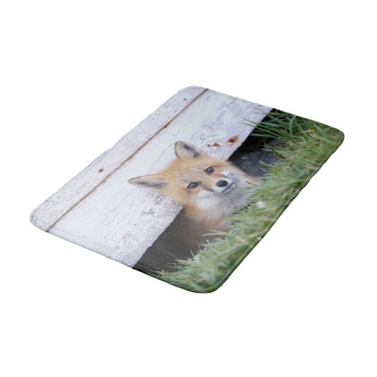 Cutest Baby Animals | Red Fox Kit Peeking バスマット (アングル)