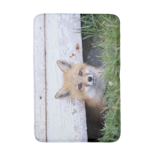 Cutest Baby Animals | Red Fox Kit Peeking バスマット (正面縦)