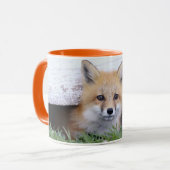 Cutest Baby Animals | Red Fox Kit Peeking マグカップ (正面左)