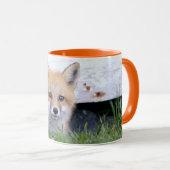 Cutest Baby Animals | Red Fox Kit Peeking マグカップ (正面右)