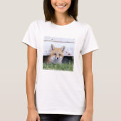 Cutest Baby Animals | Red Fox Kit Peeking Tシャツ (正面)