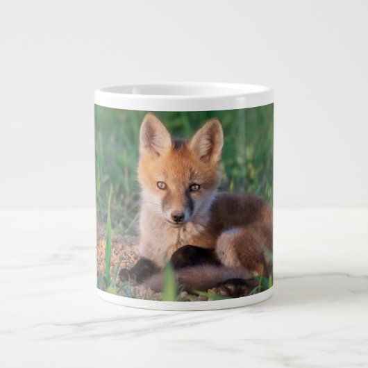 Cutest Baby Animals | Red Fox Kit Relaxing ジャンボコーヒーマグカップ (正面)