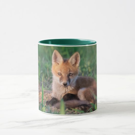 Cutest Baby Animals | Red Fox Kit Relaxing マグカップ (中央)