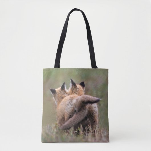 Cutest Baby Animals | Red Fox Kits Locking Tails トートバッグ (正面)