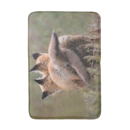 Cutest Baby Animals | Red Fox Kits Locking Tails バスマット (正面縦)