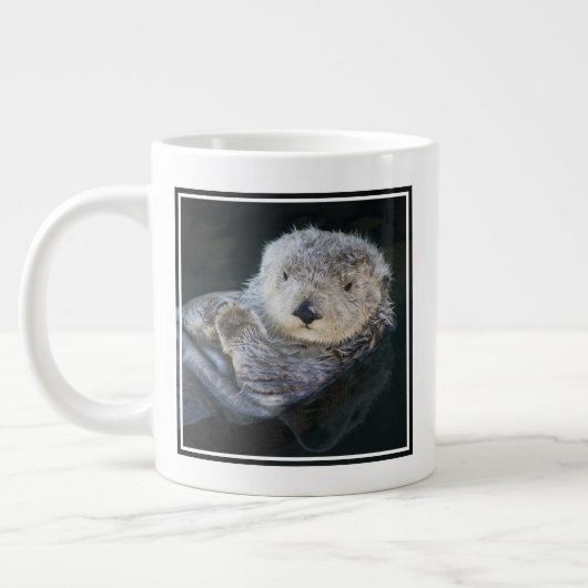 Cutest Baby Animals | Sea Otter Floating ジャンボコーヒーマグカップ (左)
