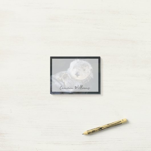 Cutest Baby Animals | Sea Otter Floating ポストイット (デスク上)