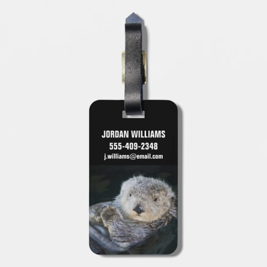 Cutest Baby Animals | Sea Otter Floating ラゲッジタグ (裏面縦)