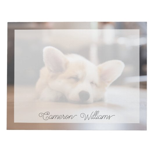 Cutest Baby Animals | Sleepy Corgi ノートパッド (正面)
