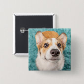Cutest Baby Animals | Sweet Corgi Puppy Face 缶バッジ (正面&裏面)