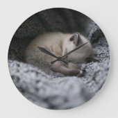 Cutest Baby Animals | Tiny Kitten Sleeping ラージ壁時計 (正面)