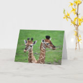 Cutest Baby Animals | Two Baby Giraffes カード (黄色い花)