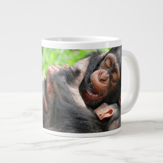 Cutest Baby Animals | Two Young Chimpanzees ジャンボコーヒーマグカップ (正面右)