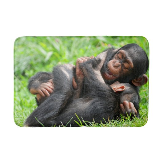 Cutest Baby Animals | Two Young Chimpanzees バスマット (正面)