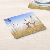 Cutest Baby Animals | Two Young White Tailed Deer スクエアペーパーコースター (アングル)