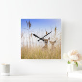 Cutest Baby Animals | Two Young White Tailed Deer スクエア壁時計 (ホーム)