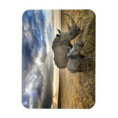 Cutest Baby Animals | White Rhino & Calf マグネット (縦)